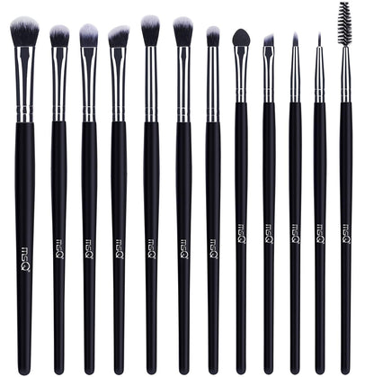 Luxury Makeup Brushes 12Pcs Brush Set with Soft Synthetic Hairs & Real Wood Handle