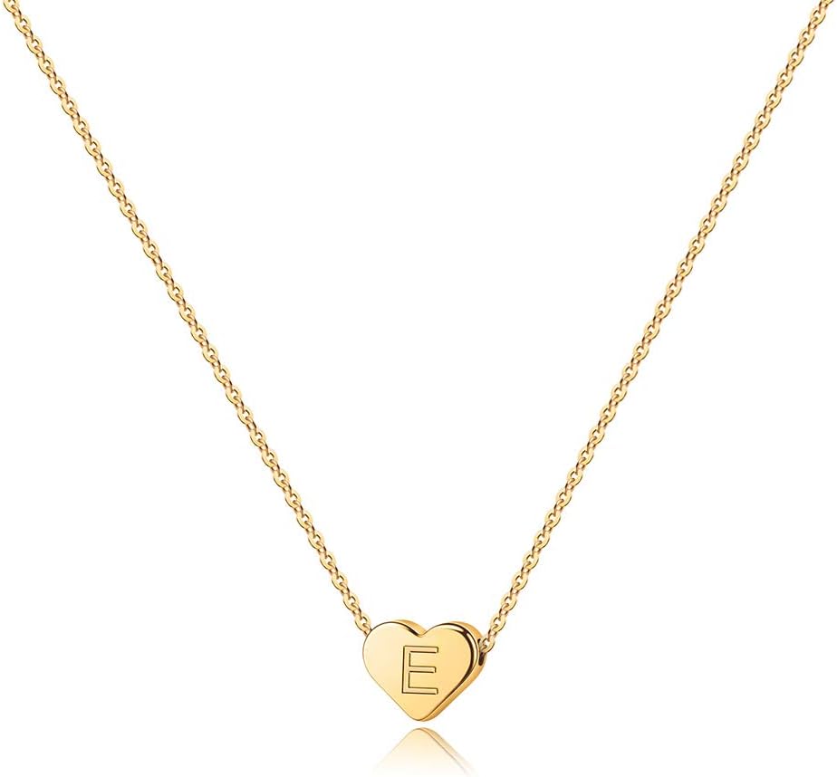 14K Gold Filled Heart Pendant (A-Z) Letter Necklace