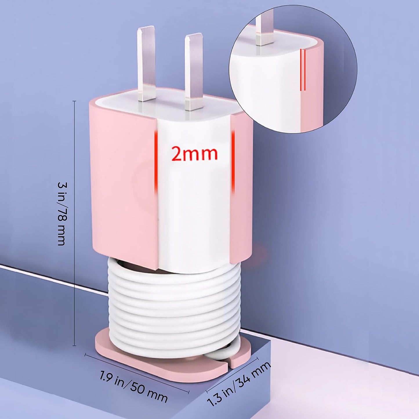 Silicone Charger Protector with Cord Wrap Compatible with 18W/20W Charger - (Charger Not Included)