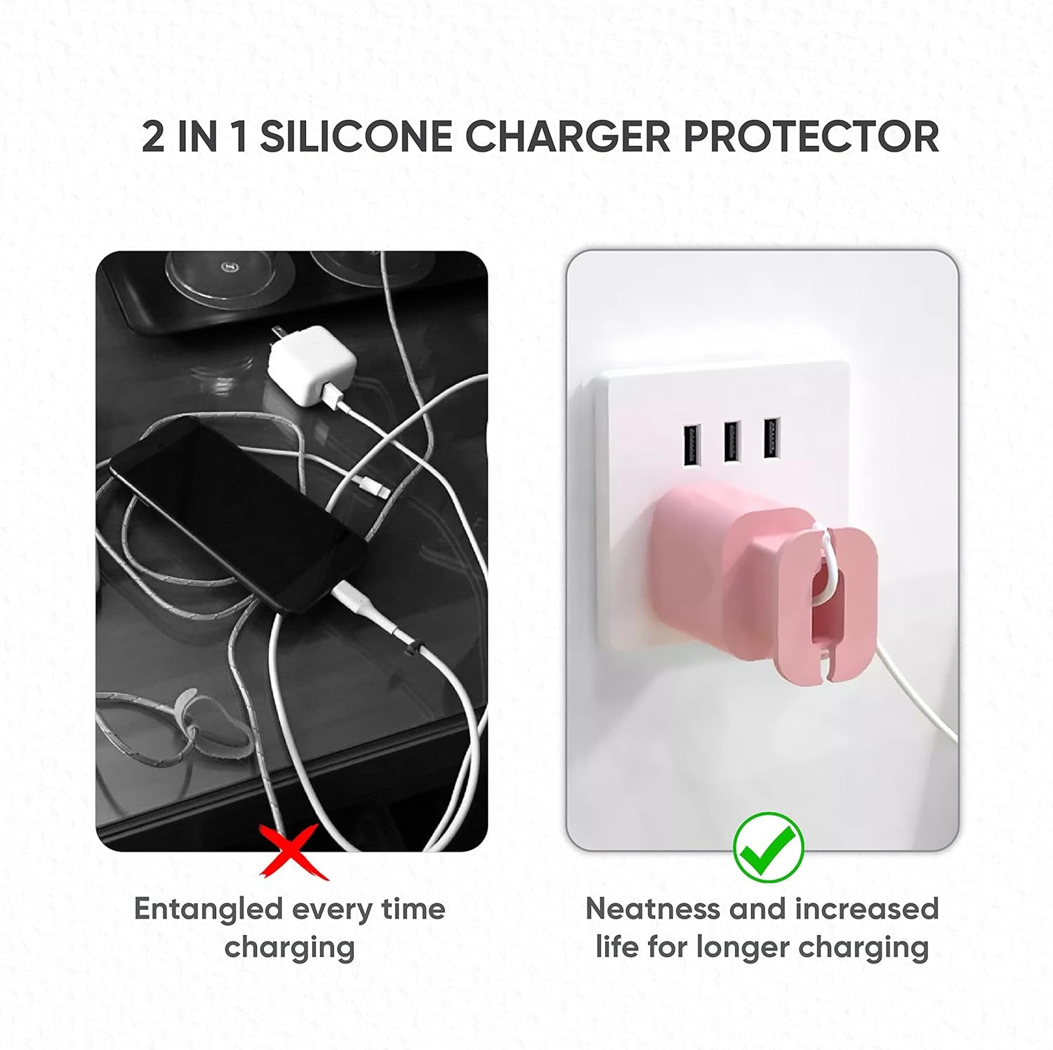 Silicone Charger Protector with Cord Wrap Compatible with 18W/20W Charger - (Charger Not Included)