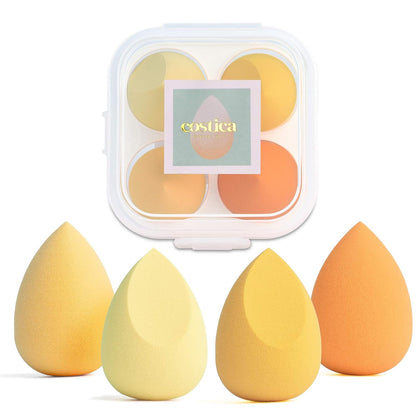 COSTICA Makeup Sponge Set Blender, Beauty Sponge Makeup Blender Flawless for Liquid - Multi Colored 4 Pcs Rose Series