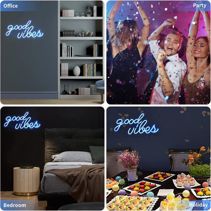 "Good Vibes" Neon Sign for Wall Powered by USB Neon Light